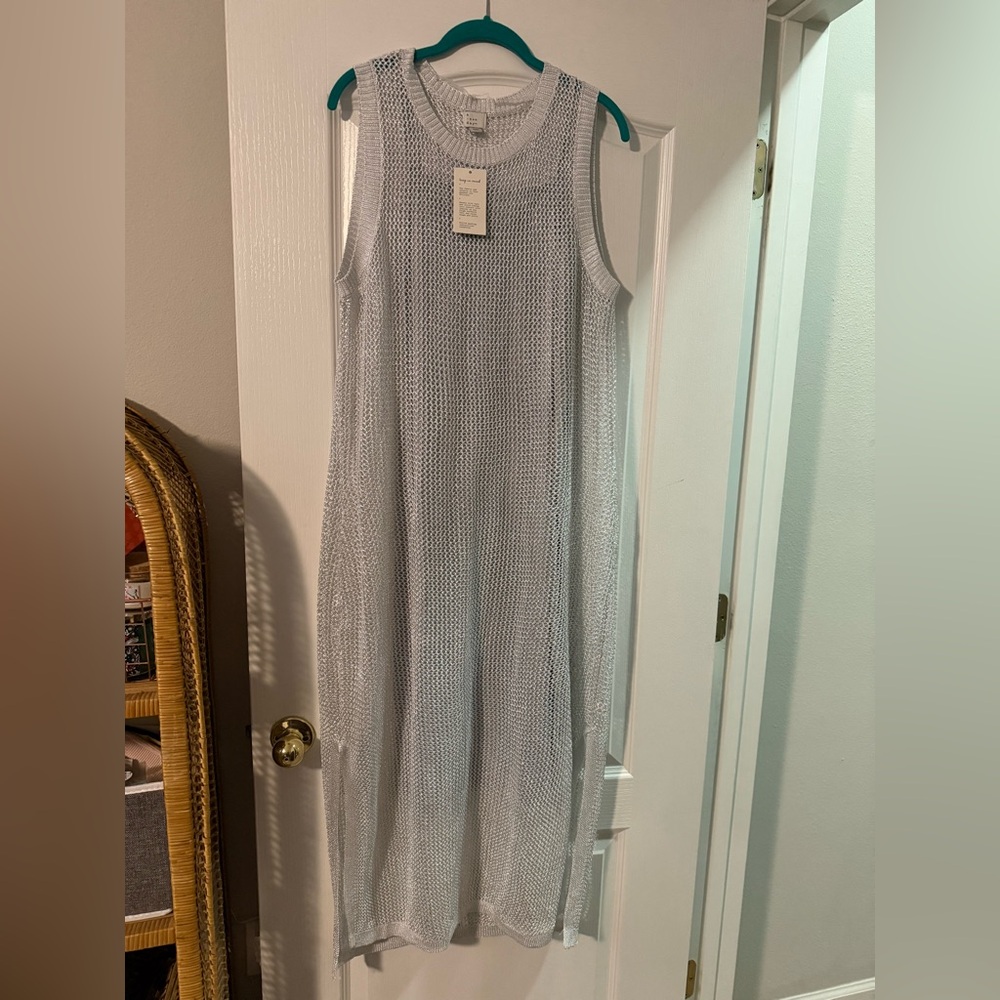 A New Day Gray Sleeveless Maxi Sheath Dress